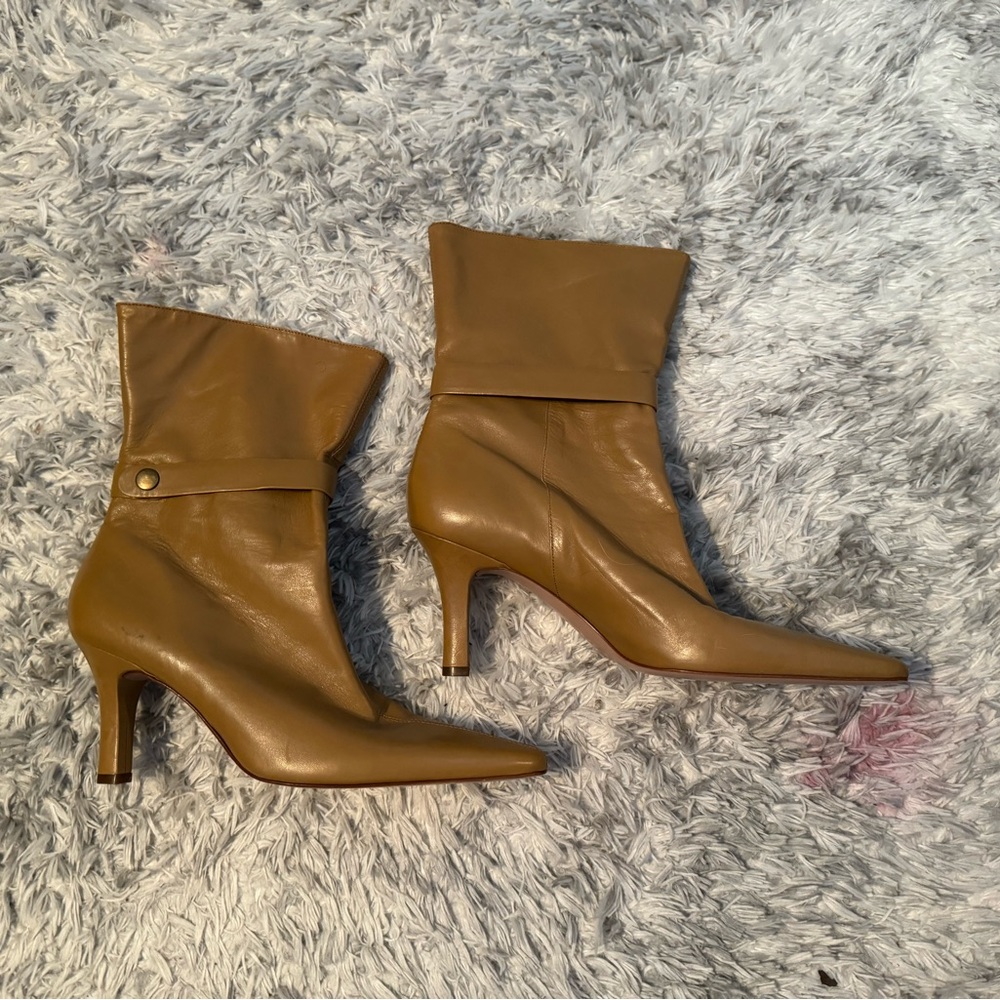 vintage leather heeled boots